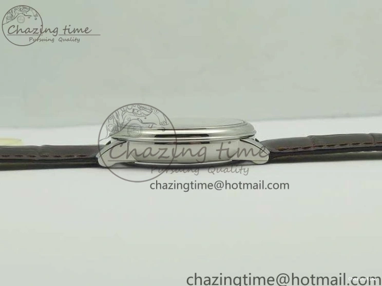 0310 FashionForward De Ville Prestige Real Power Reserve SS TW 1:1 Best Edition White Dial SS Markers On Leather Strap A 8095